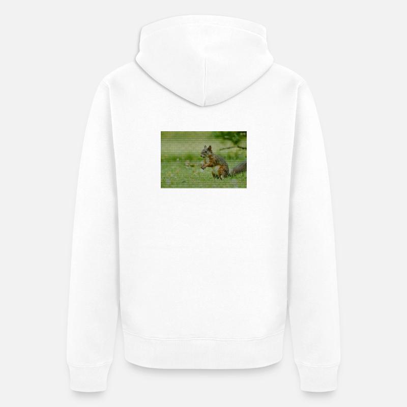 Eichhörnchen Wald Muster - Unisex Premium Bio Zip Hoodie - Weiß