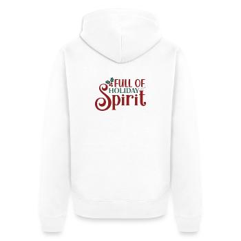 Voller Feiertagsstimmungsmuster - Unisex Premium Bio Zip Hoodie - Weiß - Hinten - Thijin (182cm)