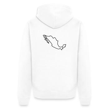 Mexiko Umriss - Unisex Premium Bio Zip Hoodie - Weiß - Hinten - Thijin (182cm)