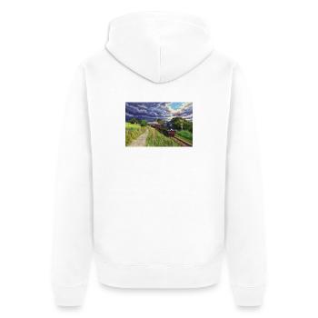 Heritage Express à Green Valley - Veste à capuche bio Premium Unisexe - blanc - Dos - Thijin (182cm)