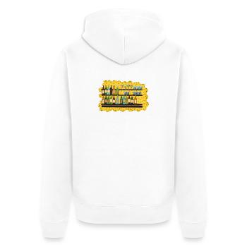 Barregal Cheese Evening Illustration - Unisex Premium Organic Zip Hoodie - white - Back - Thijin (182cm)