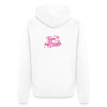 Team Braut Pink Diamond - Unisex Premium Bio Zip Hoodie - Weiß - Hinten - Thijin (182cm)