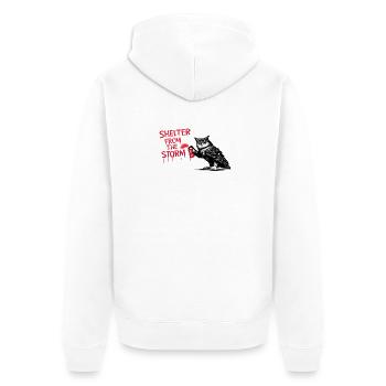 Shelter from the Storm - Unisex Premium Organic Zip Hoodie - white - Back - Thijin (182cm)