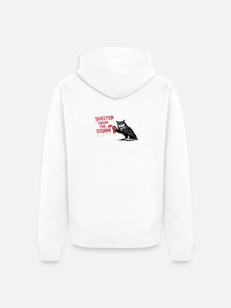 Shelter from the Storm - Unisex Premium Organic Zip Hoodie - white