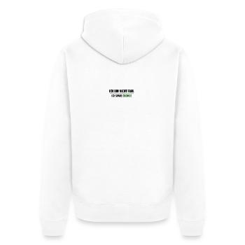 Ich bin nicht Faul, ich spare Energie - Unisex Premium Bio Zip Hoodie - Weiß - Hinten - Thijin (182cm)