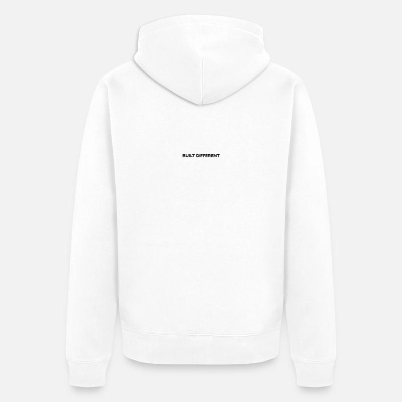 Typographie différente construite - Veste à capuche bio Premium Unisexe - blanc