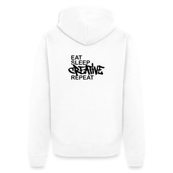 Journée du Graffiti Devise Créative - Veste à capuche bio Premium Unisexe - blanc - Dos - Thijin (182cm)