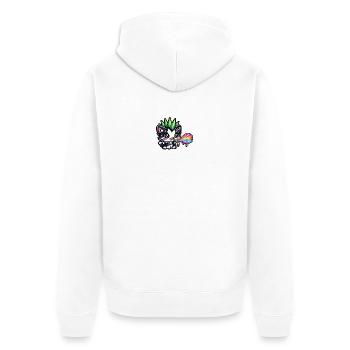 Punk Kitten Neon Spray Paints - Unisex Premium Organic Zip Hoodie - white - Back - Thijin (182cm)