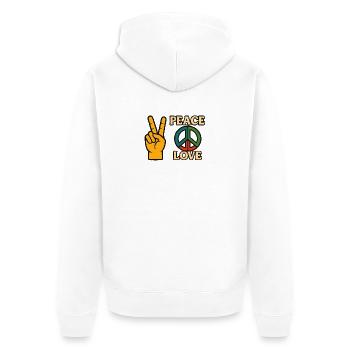 Icône Paix et Amour Tee Peace - Veste à capuche bio Premium Unisexe - blanc - Dos - Thijin (182cm)