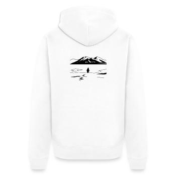 But Why Penguin Meme Minimalist Art - Unisex Premium Organic Zip Hoodie - white - Back - Thijin (182cm)