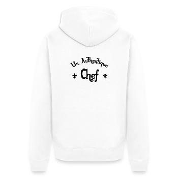 Authentischer Koch - Unisex Premium Bio Zip Hoodie - Weiß - Hinten - Thijin (182cm)