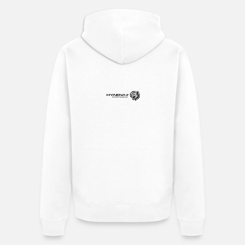 Hyaena Logo Version 4 par TF - Veste à capuche bio Premium Unisexe - blanc