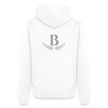 b - Unisex Premium Organic Zip Hoodie - white - Back - Thijin (182cm)