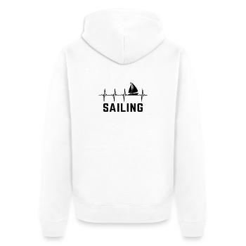 Segelherzschlag-Segelboot Segelboot Segelboot Segelboot - Unisex Premium Bio Zip Hoodie - Weiß - Hinten - Thijin (182cm)