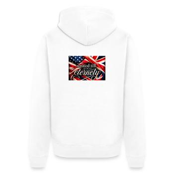 Drapeaux unis jusqu’à l’éternité - Veste à capuche bio Premium Unisexe - blanc - Dos - Thijin (182cm)