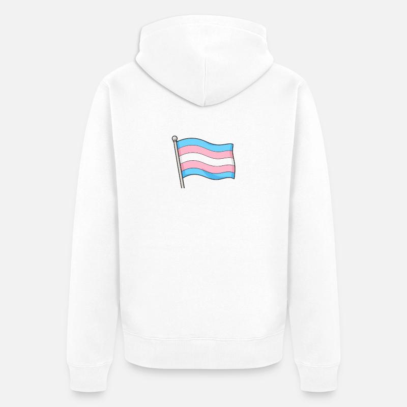 Drapeau Transgenre Pastel Wave - Veste à capuche bio Premium Unisexe - blanc