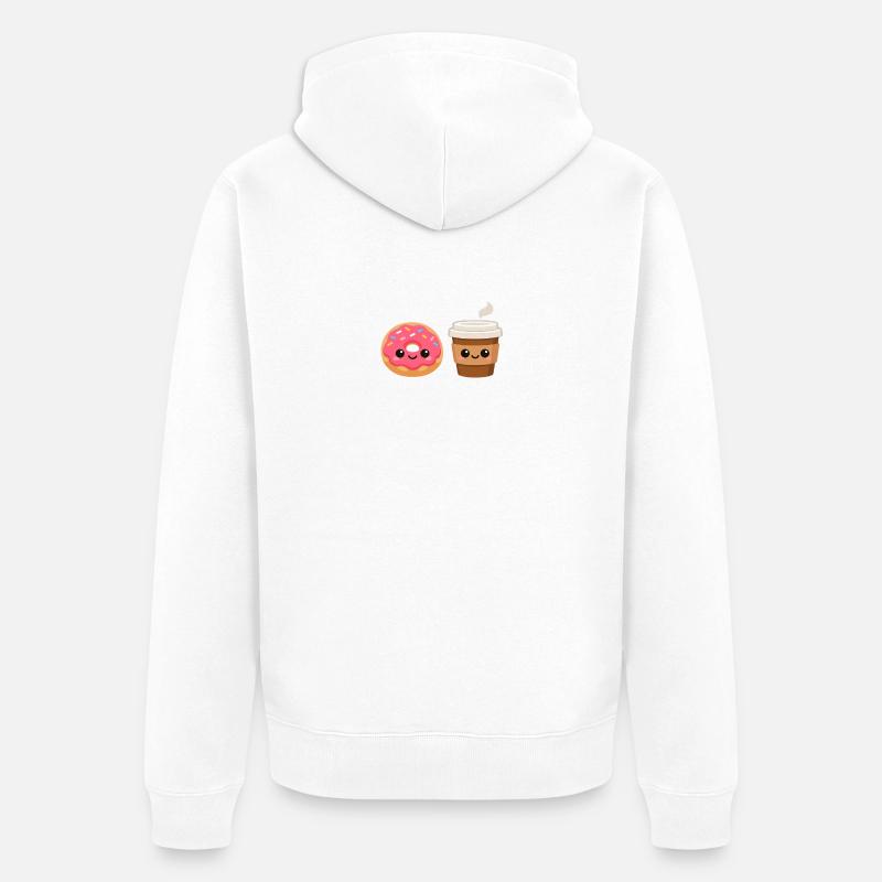 Amis du Donut et du Café - Veste à capuche bio Premium Unisexe - blanc
