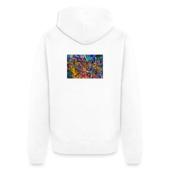 ysprakaggy - Unisex Premium Bio Zip Hoodie - Weiß - Hinten - Thijin (182cm)