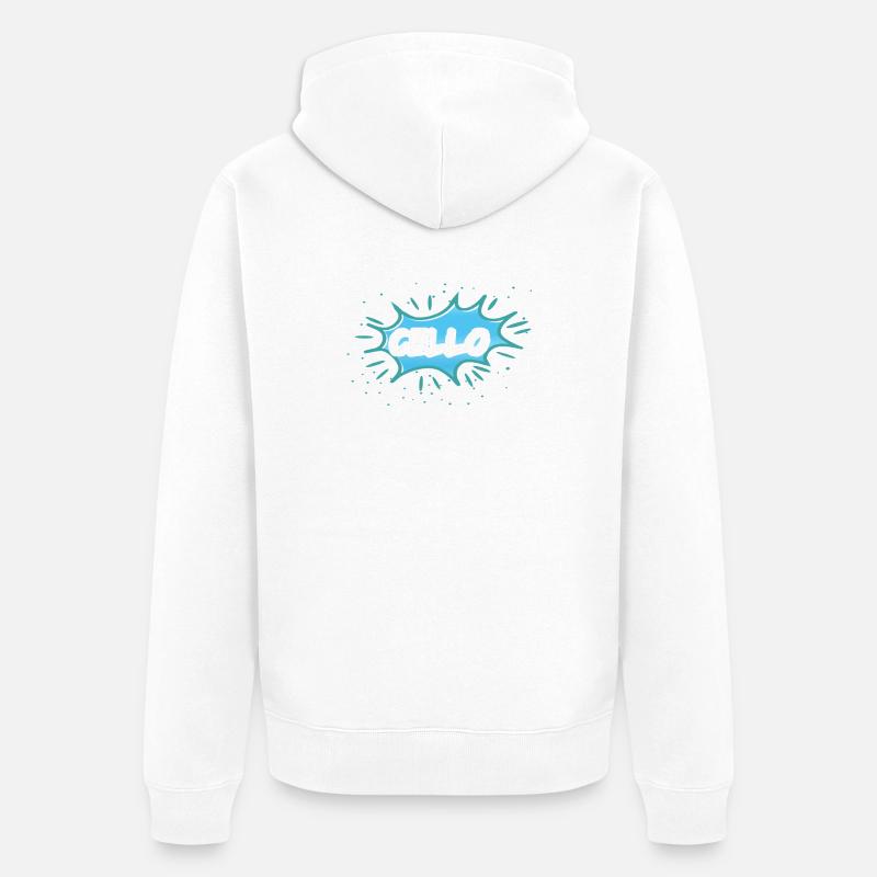 Geschenk Cello - Unisex Premium Bio Zip Hoodie - Weiß