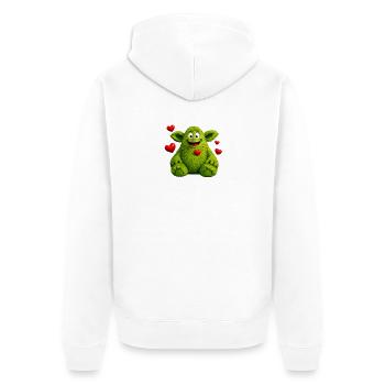 Monster - Unisex Premium Organic Zip Hoodie - white - Back - Thijin (182cm)