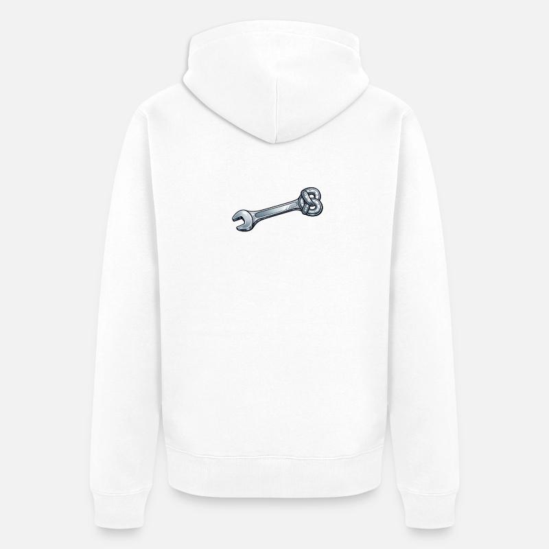 Clef à molette Bretzel - Veste à capuche bio Premium Unisexe - blanc