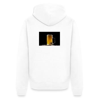 Chope de bière dans le noir : mousse scintillante - Veste à capuche bio Premium Unisexe - blanc - Dos - Thijin (182cm)