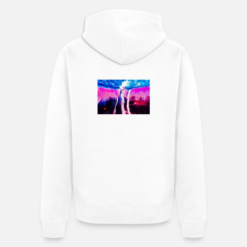 Neon Rift Psychédélique - Veste à capuche bio Premium Unisexe - blanc
