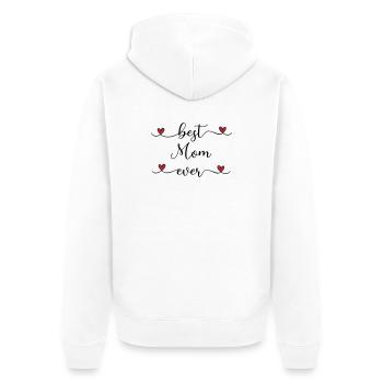Mom Heart Gift - Unisex Premium Organic Zip Hoodie - white - Back - Thijin (182cm)