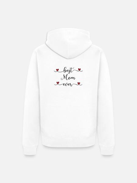 Mom Heart Gift - Unisex Premium Organic Zip Hoodie - white