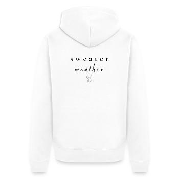 Temps pour les pulls | Chemise typographie d’automne - Veste à capuche bio Premium Unisexe - blanc - Dos - Thijin (182cm)