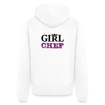 Girl Chef - Statement Design & Typography - Unisex Premium Organic Zip Hoodie - white - Back - Thijin (182cm)