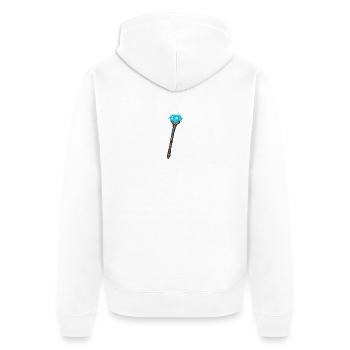 Magischer Kristallstab Blau - Unisex Premium Bio Zip Hoodie - Weiß - Hinten - Thijin (182cm)