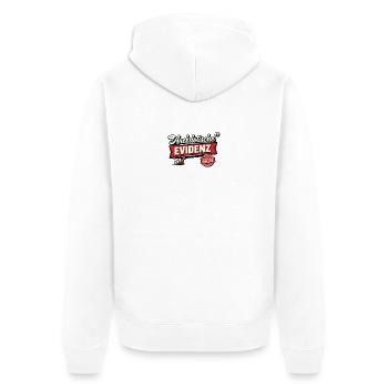 Anekdotische Evidenz Retro Flair - Unisex Premium Bio Zip Hoodie - Weiß - Hinten - Thijin (182cm)