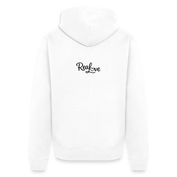 Real Love Silhouette - Unisex Premium Bio Zip Hoodie - Weiß - Hinten - Thijin (182cm)