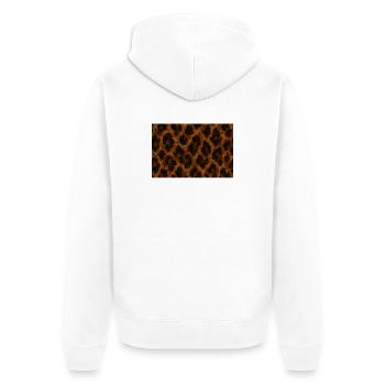 Textured Golden Leopard - Unisex Premium Organic Zip Hoodie - white - Back - Thijin (182cm)