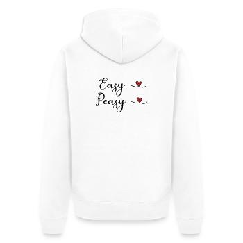Easy Peasy Design with heart - Unisex Premium Organic Zip Hoodie - white - Back - Thijin (182cm)
