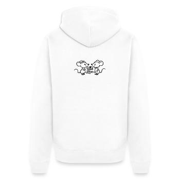 Real Love Mouse Pair - Unisex Premium Organic Zip Hoodie - white - Back - Thijin (182cm)