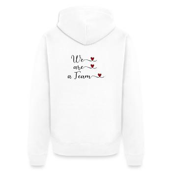 Nous sommes une équipe Team Unity Design with a Heart - Veste à capuche bio Premium Unisexe - blanc - Dos - Thijin (182cm)