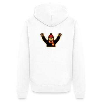 Cheering Soccer Fan Icon - Unisex Premium Organic Zip Hoodie - white - Back - Thijin (182cm)