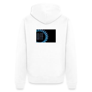 Gasflamme von einem Herd mit dem Wort Aus - Unisex Premium Bio Zip Hoodie - Weiß - Hinten - Thijin (182cm)