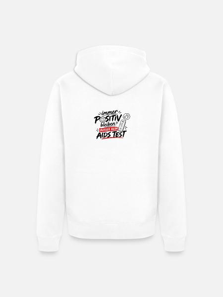 Positiv bleiben - Unisex Premium Bio Zip Hoodie - Weiß
