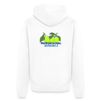 LIMONADE - Unisex Premium Bio Zip Hoodie - Weiß - Hinten - Thijin (182cm)
