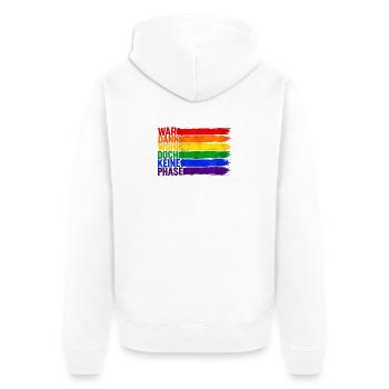 War Dann Wohl Doch Keine Phase LGBTQ - Unisex Premium Bio Zip Hoodie - Weiß - Hinten - Thijin (182cm)