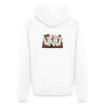 Tanzende Skelette Halloween Vintage - Unisex Premium Bio Zip Hoodie - Weiß - Hinten - Thijin (182cm)