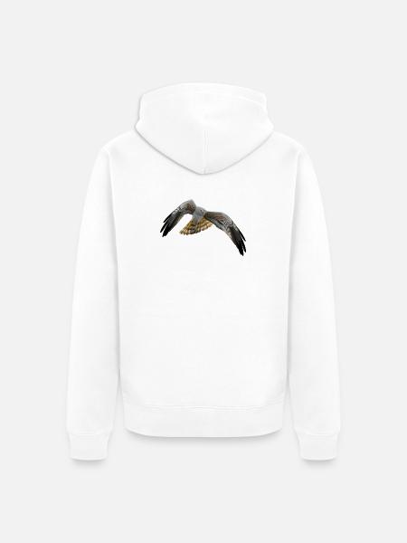 Wiesenweihe Circus Pygargus - Unisex Premium Bio Zip Hoodie - Weiß