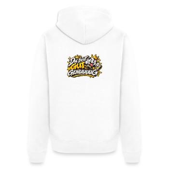 Du bist Gut Genug - Unisex Premium Bio Zip Hoodie - Weiß - Hinten - Thijin (182cm)