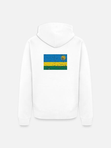 Ruanda als Flagge - Unisex Premium Bio Zip Hoodie - Weiß