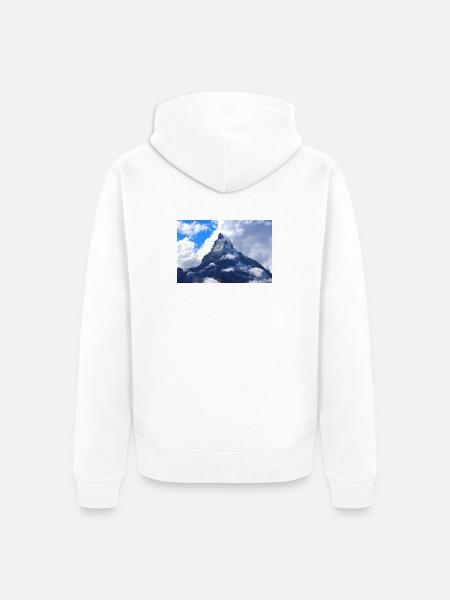 Matterhorn Schweiz - Unisex Premium Bio Zip Hoodie - Weiß