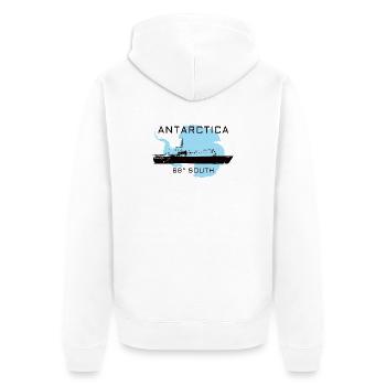Antarktika Expedition 68°S - Unisex Premium Bio Zip Hoodie - Weiß - Hinten - Thijin (182cm)