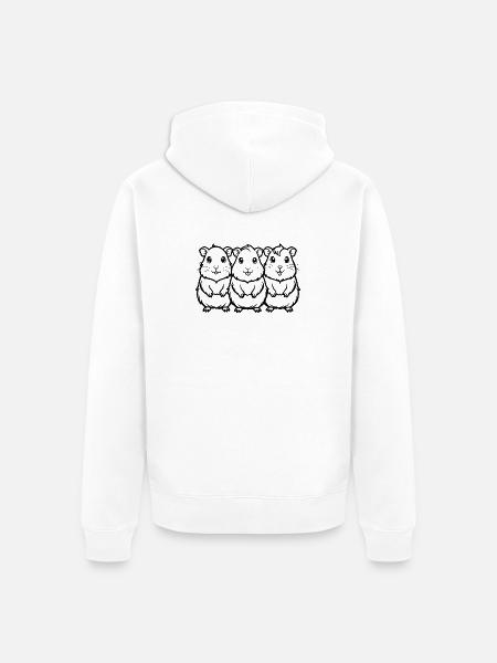 Meerschweinchen - Unisex Premium Bio Zip Hoodie - Weiß